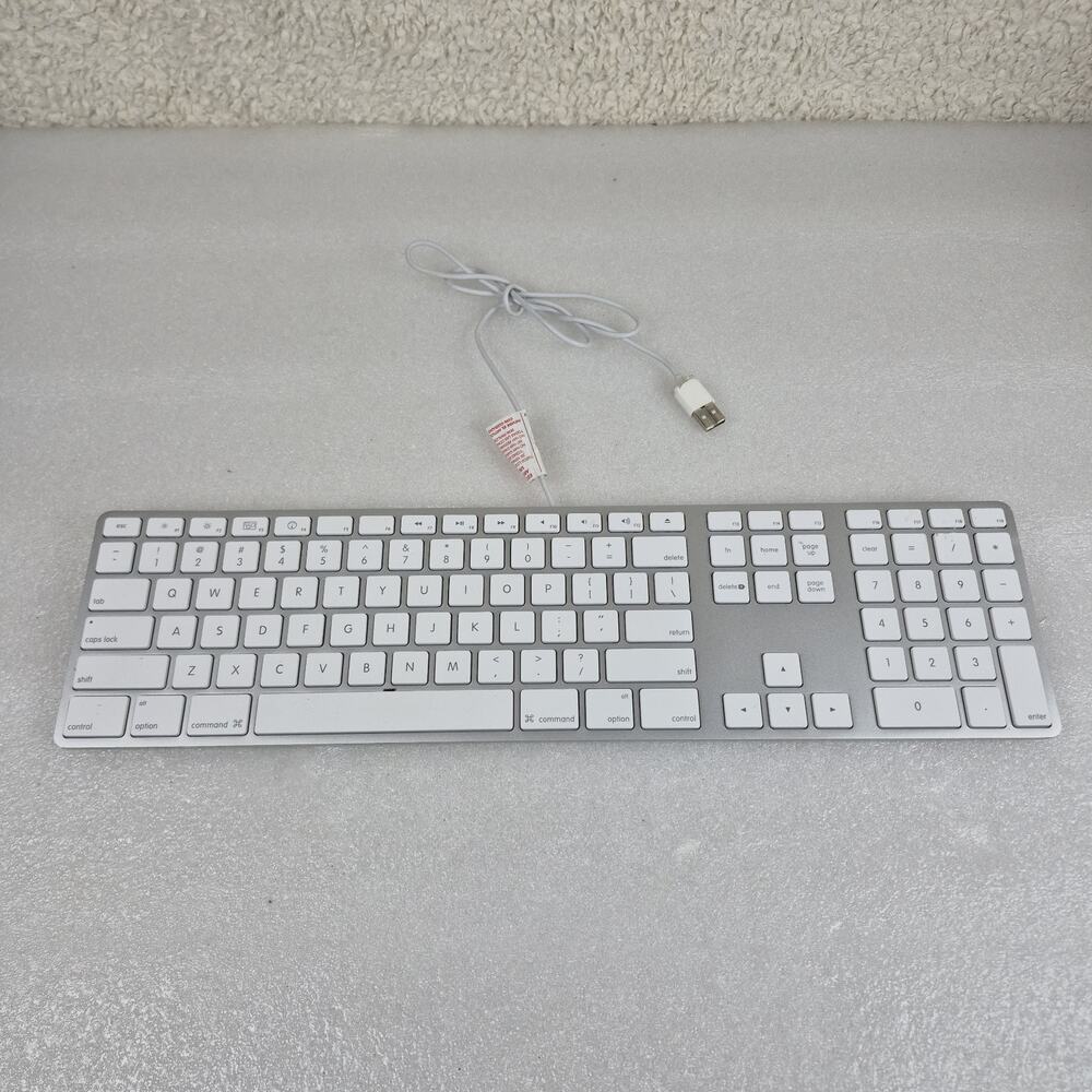 Genuine Apple A1243 Wired USB Keyboard w/ Numeric Keypad for iMac, Mac Mini